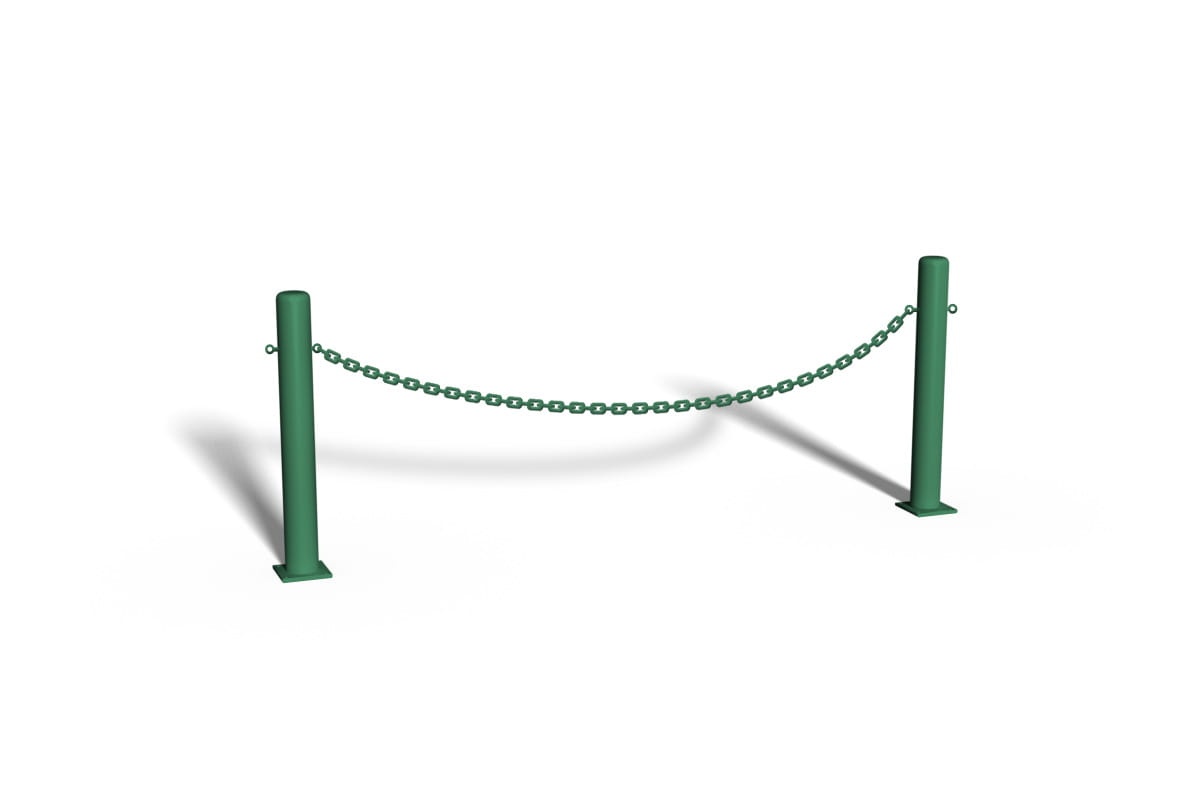 BARIERA ŁAŃCUCHOWA  TRAWNIKOWA - ZIELONA - DO PRZYKRĘCANIA.jpg