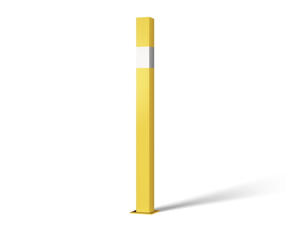 słupek profilowy do przykręcania - żółty z białym ozdobnym paskiem