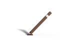 słupek profilowy składany - brązowy z białym ozdobnym paskiem