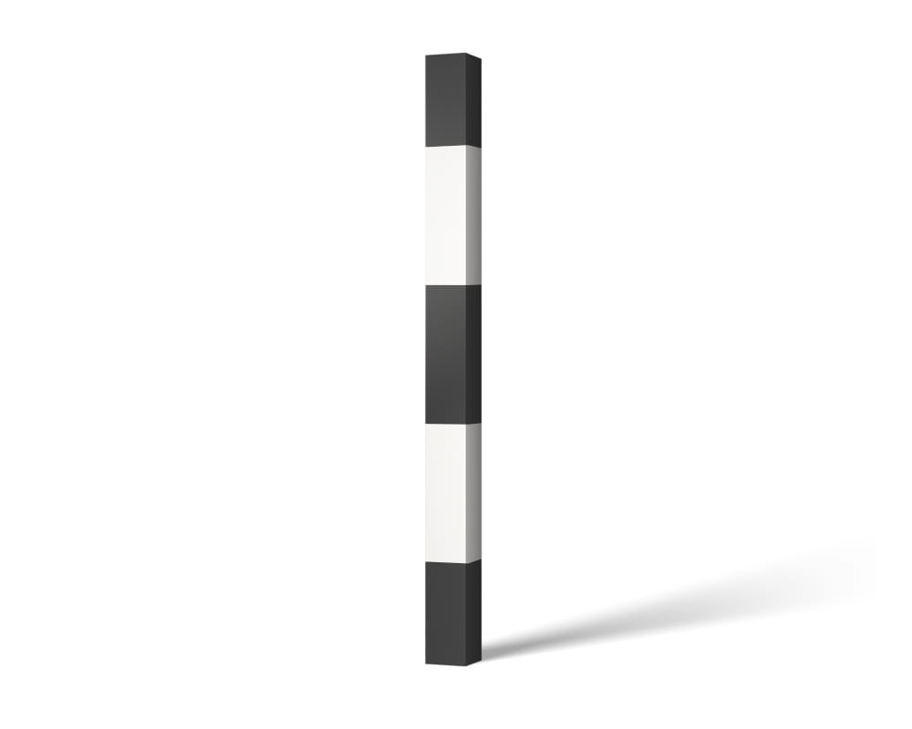 słupek profilowy_do zabetonowania w gruncie - czarny z białymi pasami.jpg