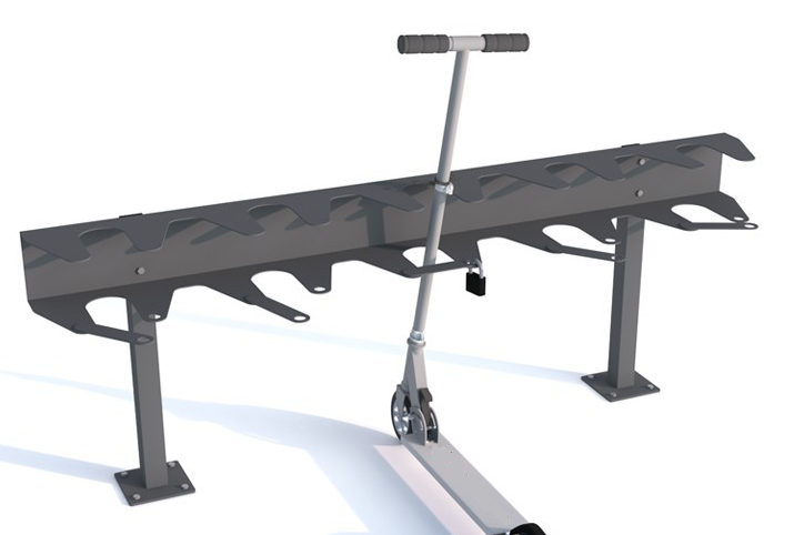 Stojak na hulajnogi ścienny na masywnych nogach 50x50x2 mm