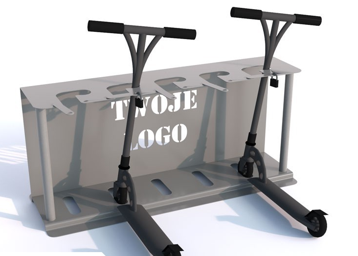 Stojak na hulajnogi z wycinką laserową - 5 stanowisk