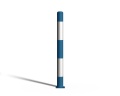 Przykręcany słupek parkingowy - niebiesko-biały
