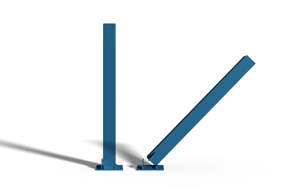 Demontowalny słupek parkingowy - blokujący - niebieski