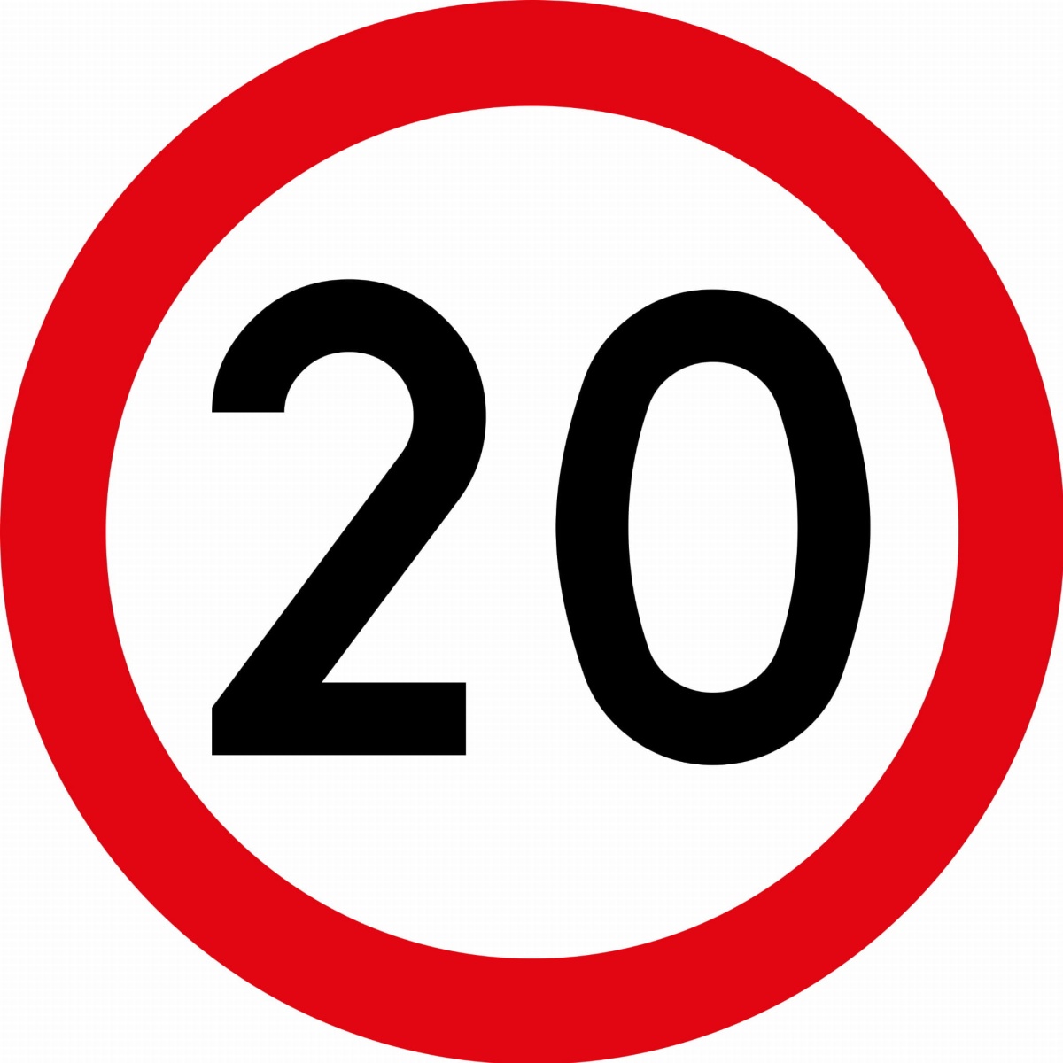Urodzinowy znak drogowy - ograniczenie do 20
