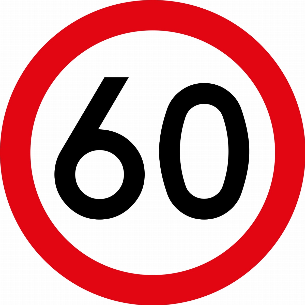 Urodzinowy znak drogowy - ograniczenie do 60