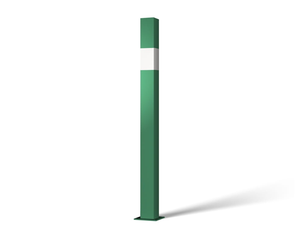 słupek profilowy do przykręcania - zielony z białym ozdobnym paskiem