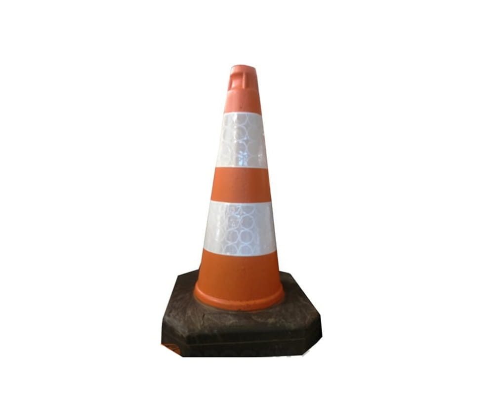 Pachołek drogowy U-23c 50cm, odblaskowy z gumową podstawą, typ Eco