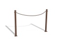 bariera_łańcuchowa u12b - jeden rząd łańcucha - brązowa - przykręcana