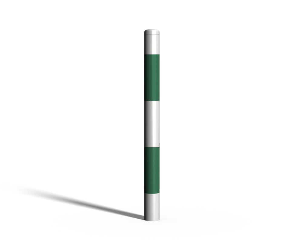 Słupek chodnikowy - parkingowy - blokujący - do zabetonowania -  biało-zielony
