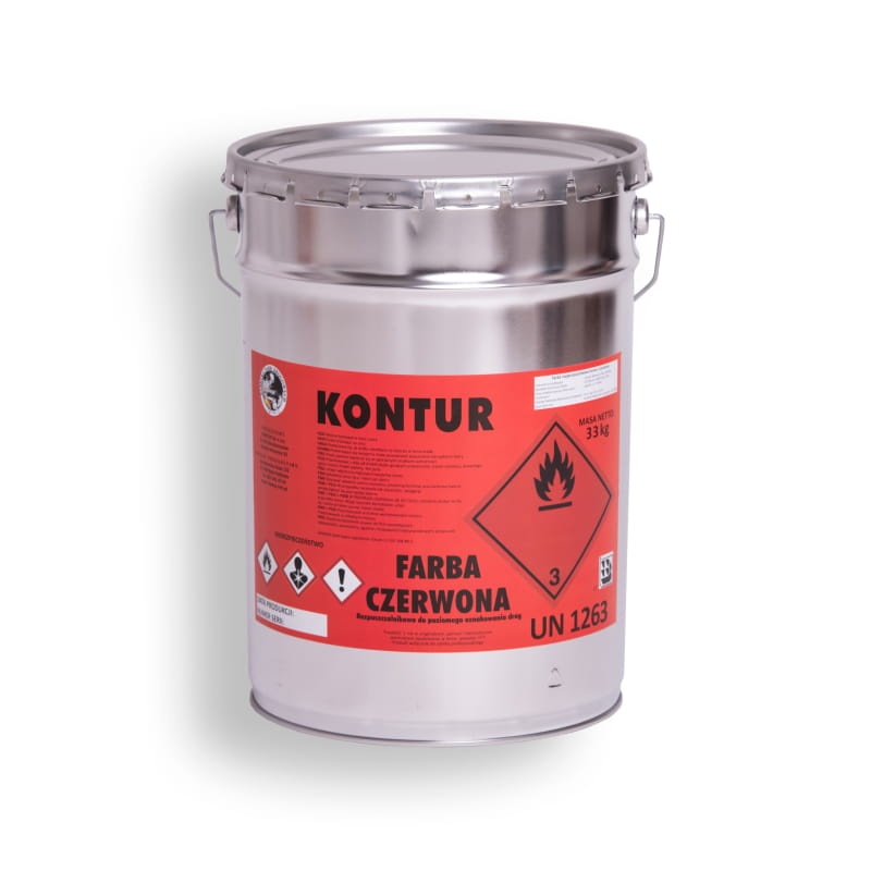 Farba drogowa czerwona 20L - 33 kg - RAL 3020