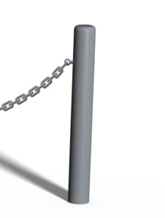 Słupek kończący do trawnikowej bariery łańcuchowej - do zabetonowania w gruncie - szara.jpg