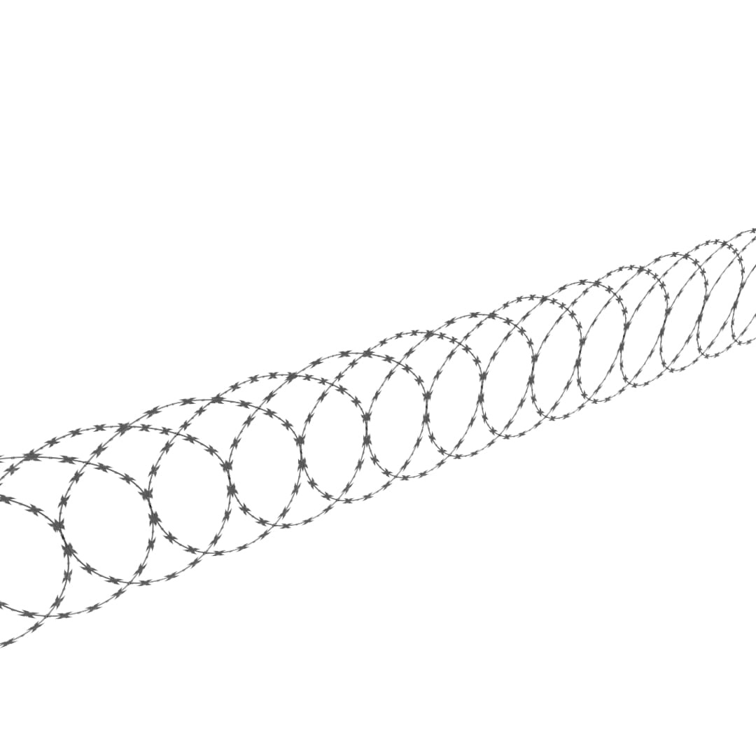 Zasieki płaskie z drutu ostrzowego - 450 mm - ostrza ząbkowane BTO 25