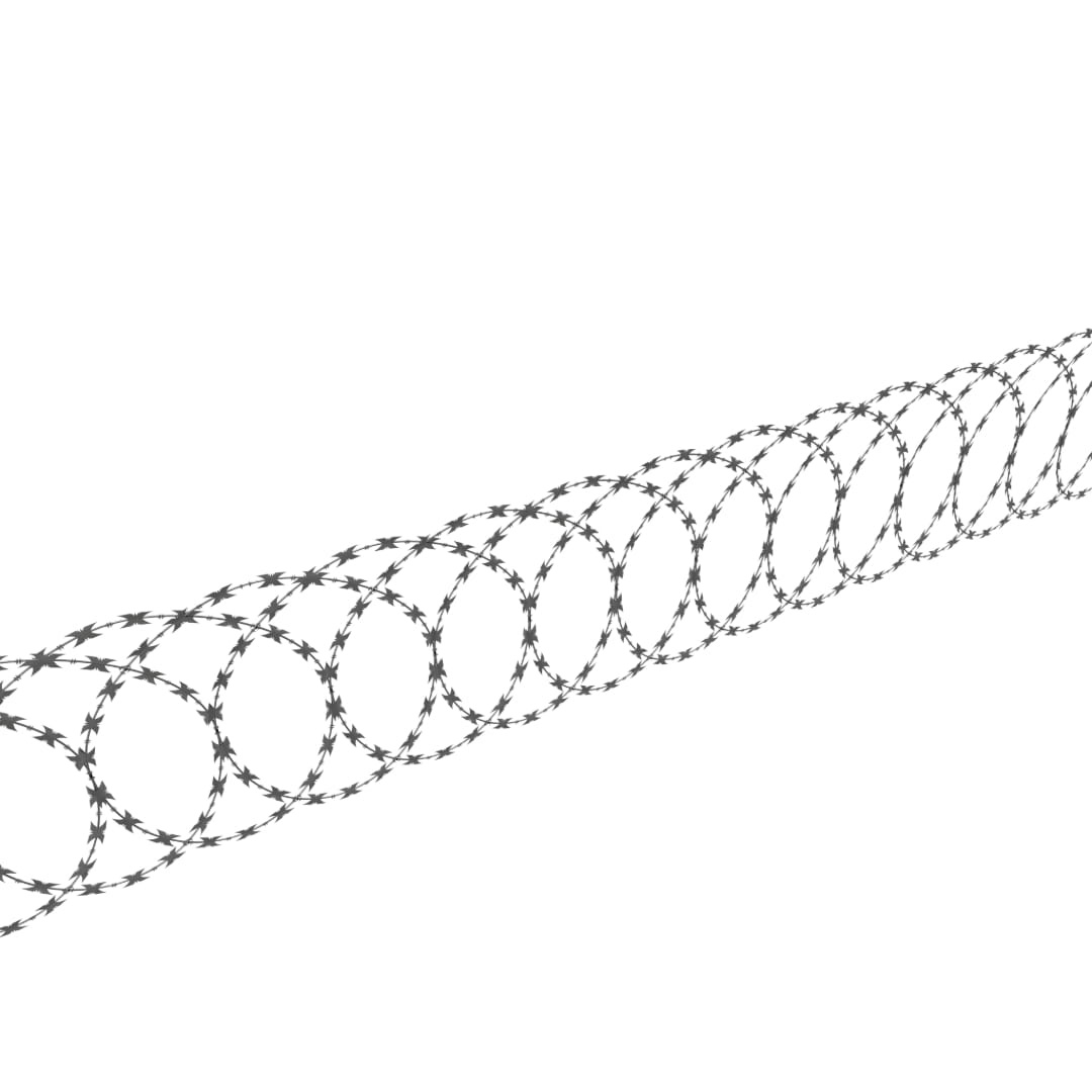 Zasieki płaskie z drutu ostrzowego - fi 450 mm - Premium - ostrze ząbkowane BTO 35