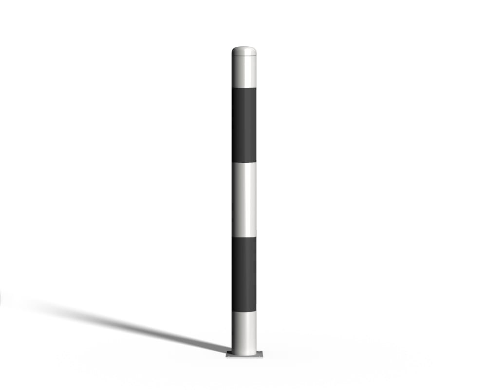 Słupek chodnikowy - do przykręcania -  biało-czarny