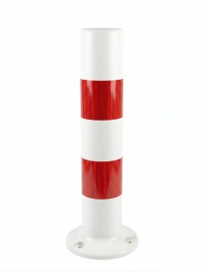 Przykręcany słupek blokujący U-12c - PCV - biało-czerwony