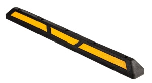 Separator parkingowy gumowy - długość 178 cm - żółte odblaski