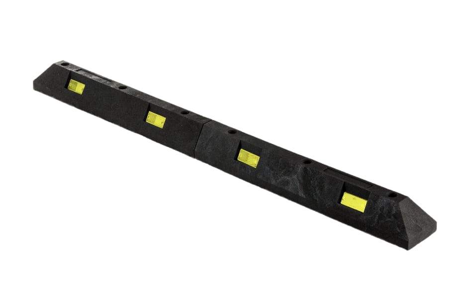 Dwuczęściowy separator parkingowy PCV - długość 175 cm - żółte odblaski.jpg