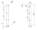 Rysunek techniczny Wysięgnik prosty 40x40x5 mm z nasadką 60x40 mm.jpg