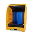 Stanowisko robocze polietylenowa EcoDrop 485 l, beczka 4*200 l, żółty/czarny, HARDCOVER