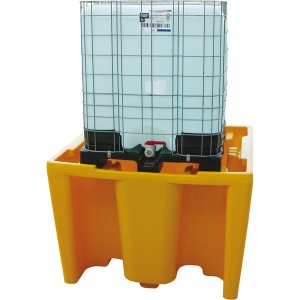 Wanna wychwytowa polietylenowa EcoDrop 1120 l, mauzer IBC 1*1000 l, bez kratownicy, żółty, MEGA