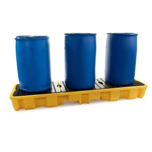 Wanna wychwytowa polietylenowa EcoDrop 235 l, beczka 4*200 l w linii, kratownica, żółty, MEDIUM