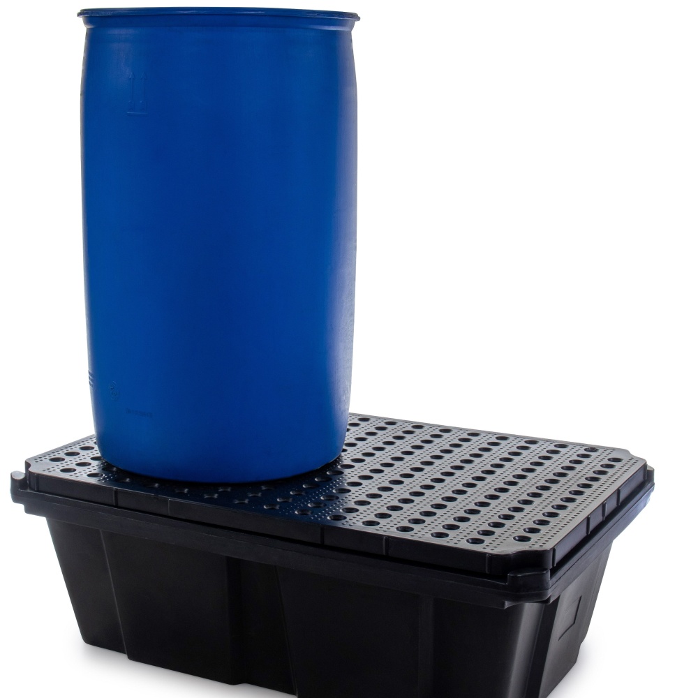 Wanna wychwytowa polietylenowa EcoDrop 230 l, beczka 1*200 l, kratownica, czarny, MEDIUM