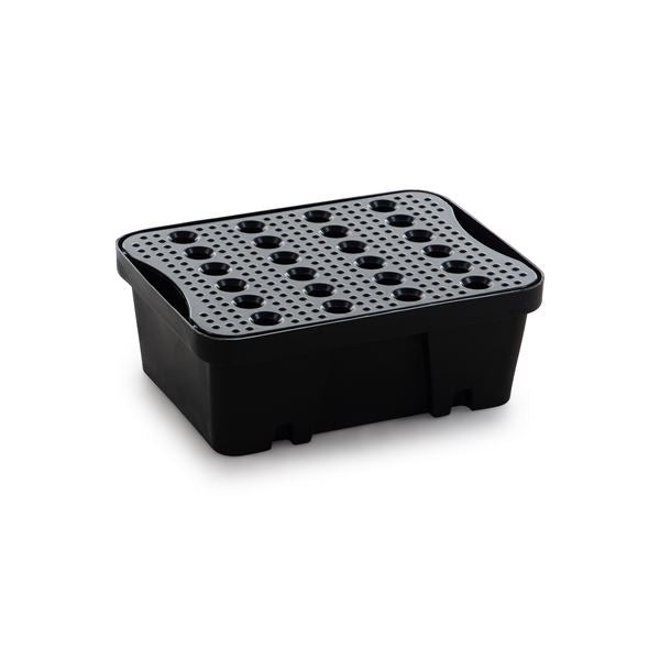 Wanienka wychwytowa polietylenowa FlowStop 10 l, kratownica, czarny/czarny, MINI