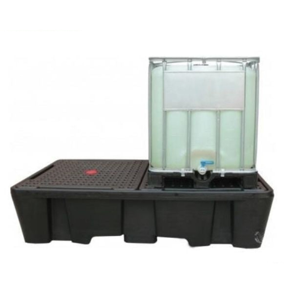 Wanna wychwytowa polietylenowa EcoDrop 1130 l, IBC 2*1000 l, kratownica, czarny, MEGA
