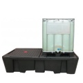 Wanna wychwytowa polietylenowa EcoDrop 1130 l, IBC 2*1000 l, kratownica, czarny, MEGA zdjęcie 3