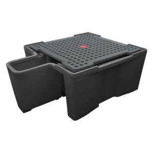 Wanna wychwytowa polietylenowa EcoDrop 1120 l, IBC 1*1000 l, przedział roboczy, kratownica, czarny, MEGA