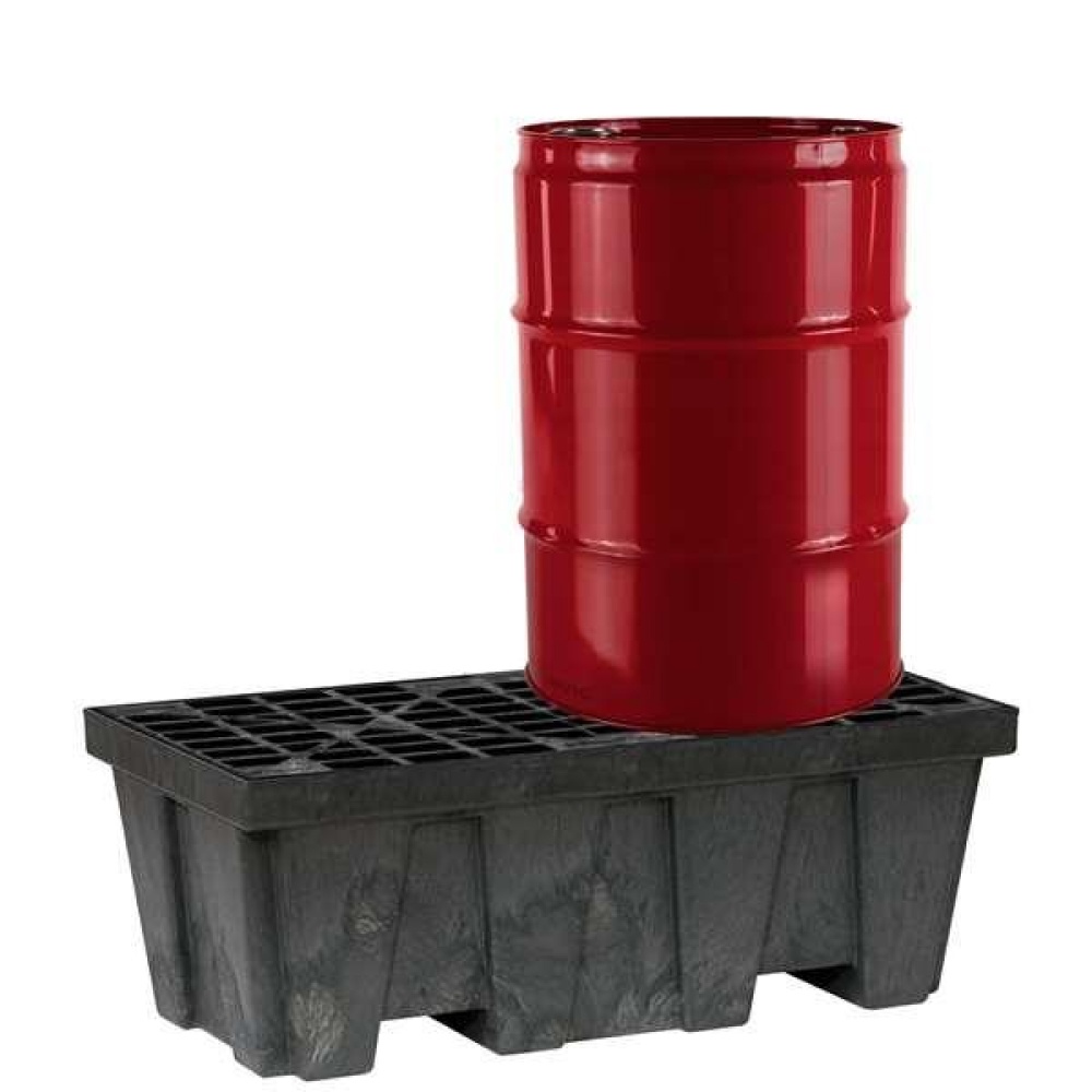 Wanienka wychwytowa polietylenowa FlowStop 250 l, beczka 2*200 l, kratownica, czarny, MEDIUM
