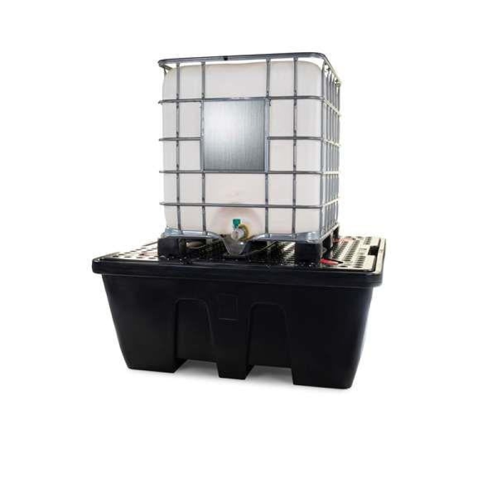 Wanna wychwytowa polietylenowa EcoDrop 1260 l, IBC 1*1000 l, stos, kratownica, czarny, MEGA