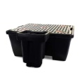 Wanna wychwytowa polietylenowa EcoDrop 1260 l, IBC 1*1000 l, stos, kratownica, czarny, MEGA zdjęcie 2