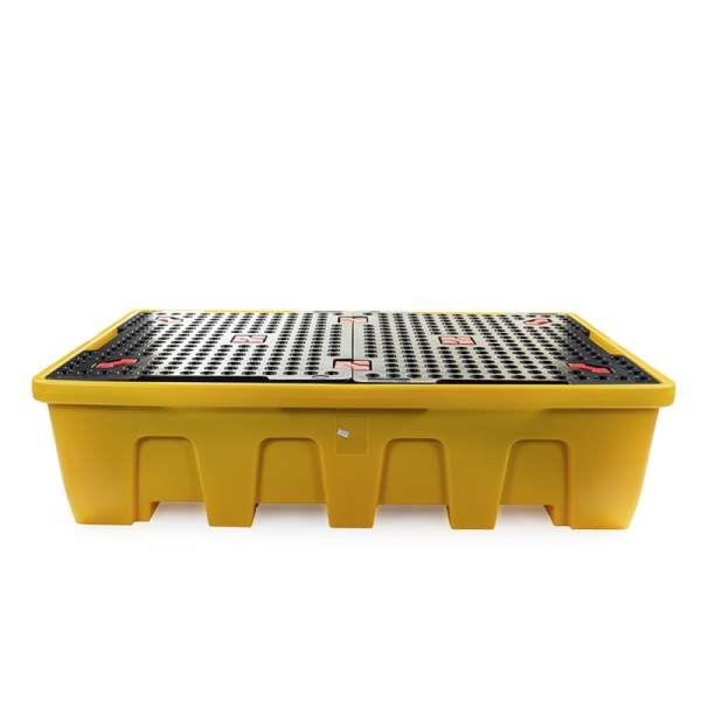 Wanna wychwytowa polietylenowa EcoDrop 1200 l, IBC 2*1000 l, stos, kratownica, żółty, MEGA
