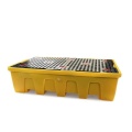 Wanna wychwytowa polietylenowa EcoDrop 1200 l, IBC 2*1000 l, stos, kratownica, żółty, MEGA zdjęcie 4