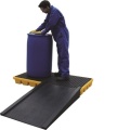 Platforma robocza polietylenowa EcoDrop 100 l, beczka 2*200 l, wanna wychwytowa, żółty, LOW zdjęcie 3