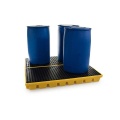 Platforma robocza polietylenowa EcoDrop 240 l, beczka 4*200 l, wanna wychwytowa, żółty, LOW zdjęcie 7