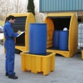 Wanna wychwytowa polietylenowa EcoDrop 230 l, beczka 1*200 l, kratownica, żółty, MEDIUM zdjęcie 8