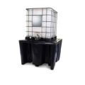 Wanna wychwytowa polietylenowa EcoDrop 1120 l, IBC 1*1000 l, kratownica, czarny, MEGA zdjęcie 3