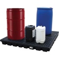 Platforma robocza polietylenowa EcoDrop 240 l, beczka 4*200 l, wanna wychwytowa, czarny, LOW