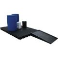 Platforma robocza polietylenowa EcoDrop 240 l, beczka 4*200 l, wanna wychwytowa, czarny, LOW zdjęcie 3