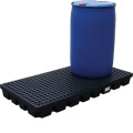 Platforma robocza polietylenowa EcoDrop 100 l, beczka 2*200 l, wanna wychwytowa, czarny, LOW zdjęcie 3