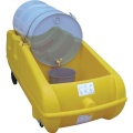 Mobilne stanowisko robocze, polietylenowe EcoDrop 250 l, beczka 1*200 l, żółty, DRUM TROLLEY