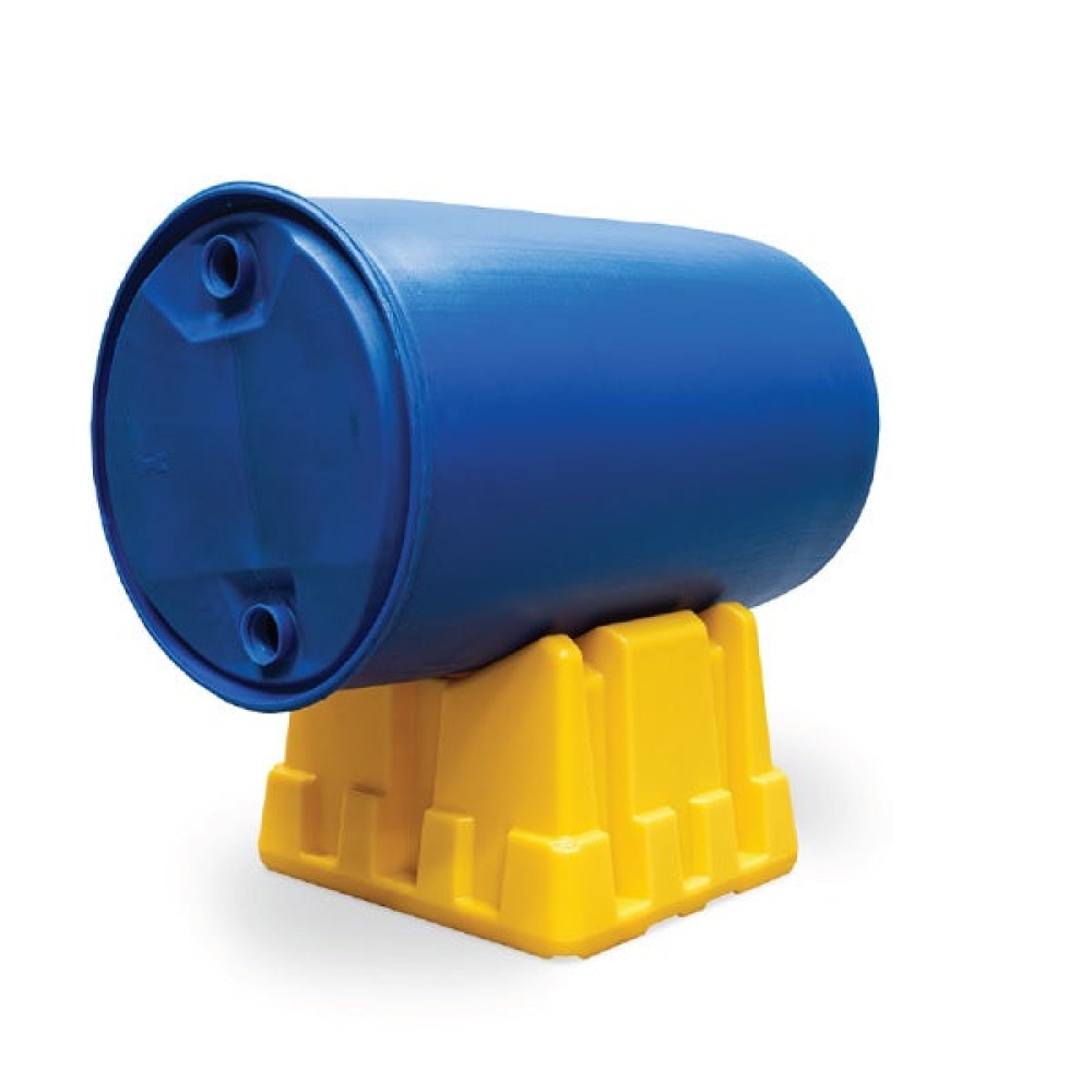 Stojak polietylenowy EcoDrop do beczek 200 l, żółty, DRUM STAND