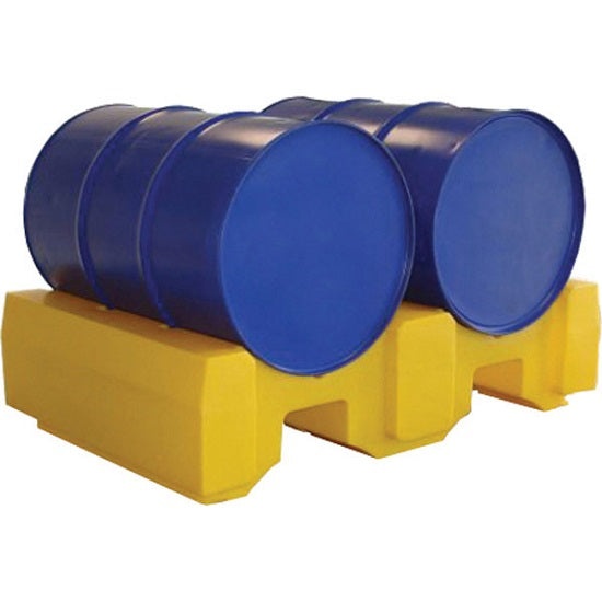 Moduł podwyższający polietylenowy EcoDrop, beczka 2*200 l, żółty, DRUM RACK