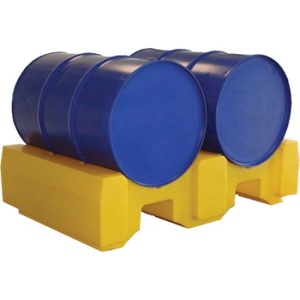 Moduł podwyższający polietylenowy EcoDrop, beczka 2*200 l, żółty, DRUM RACK