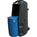 Mobilne stanowisko robocze polietylenowe EcoDrop 250 l, beczka 1*200 l, czarny, DRUM TROLLEY zdjęcie 3