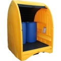 Stanowisko robocze polietylenowa EcoDrop 250 l, beczka 4*200 l, żółty/czarny, HARDCOVER