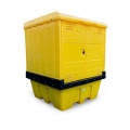 Stanowisko robocze polietylenowe EcoDrop 1260 l, IBC 1*1000 l, żółty/żółty, HARDCOVER zdjęcie 2